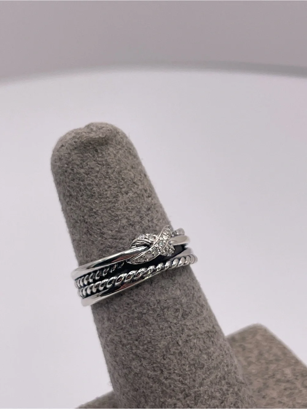 David Yurman X Crossover Band Ring with Diamonds - Picture 2 of 10